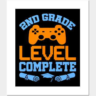 2nd Grade Level Complete Video Gamer T-Shirt Graduation Gift Posters and Art